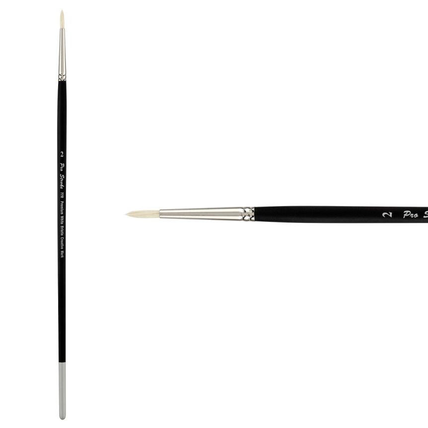 Creative Mark Pro-Stroke Premium White Hog Brush, Round #2