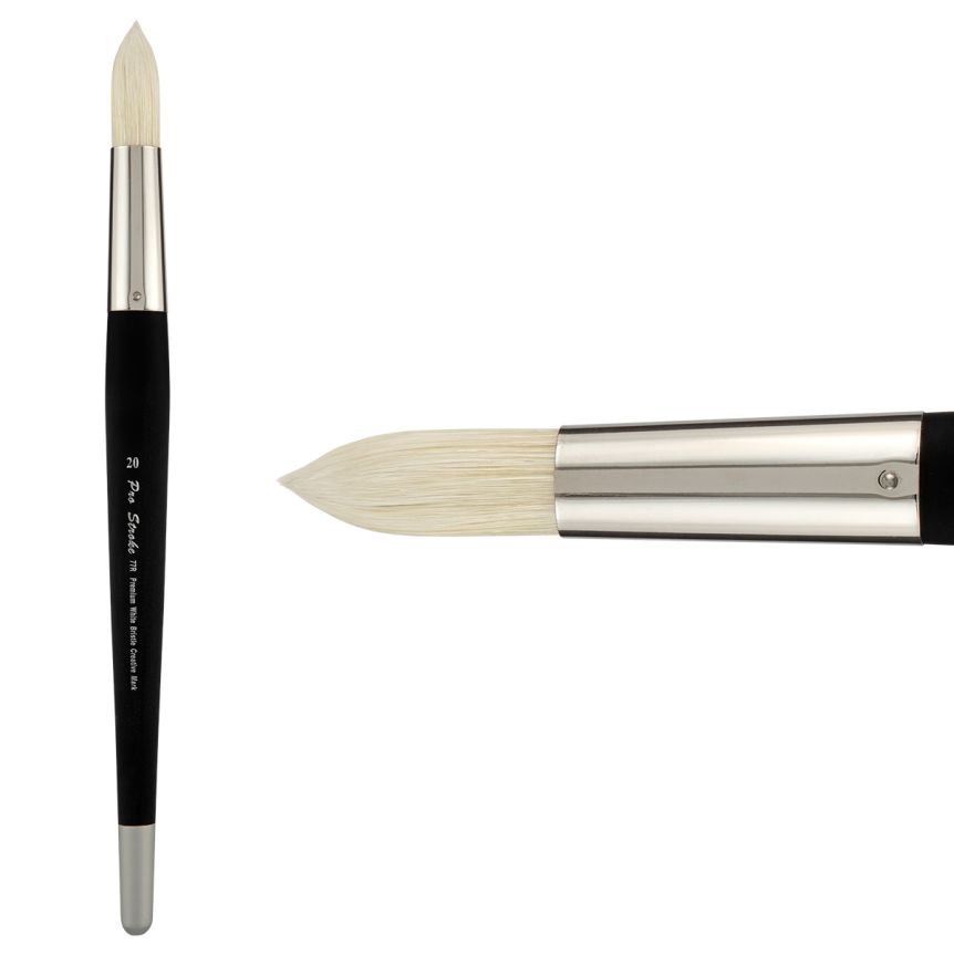 Creative Mark Pro-Stroke Premium White Hog Brush, Round #20