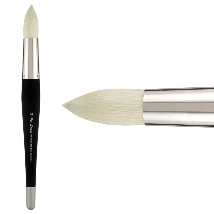 Creative Mark Pro-Stroke Premium White Hog Brush, Round #24