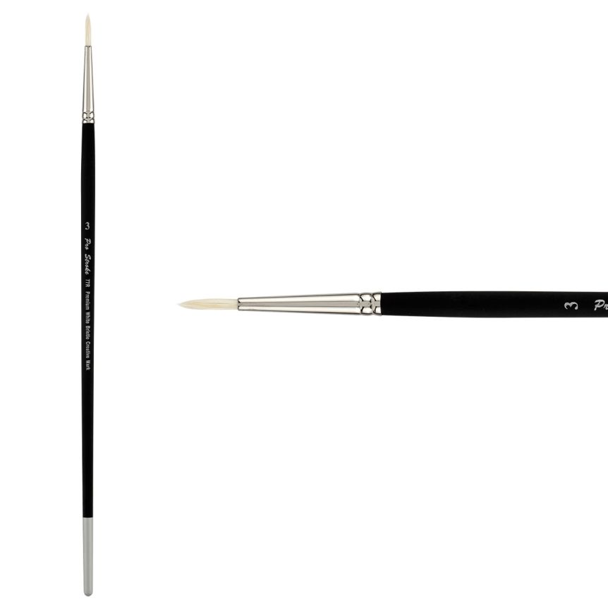Creative Mark Pro-Stroke Premium White Hog Brush, Round #3