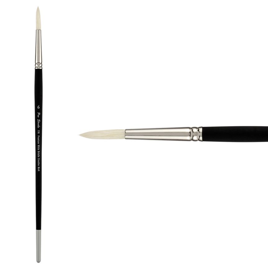 Creative Mark Pro-Stroke Premium White Hog Brush, Round #6