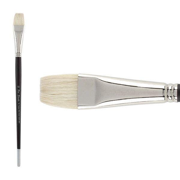 ROYAL WHITE BRISTLE FLAT BRUSH - ARTIST PAINT BRUSH - R9425