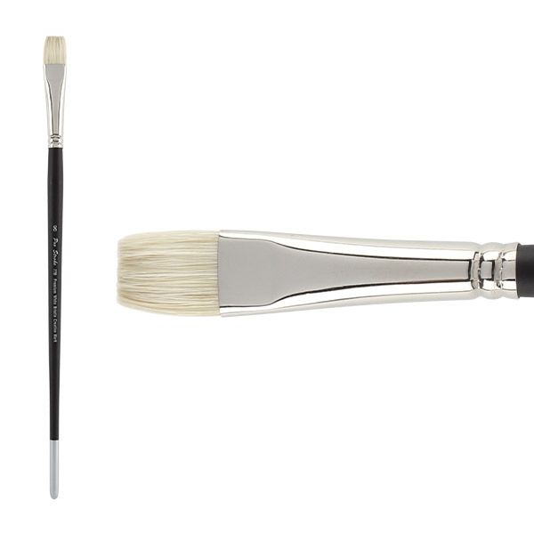 Creative Mark Primer Bristle Brushes - Used for Priming All Kinds of Media,  Natural Hog Hair Bristle Stain Brush - Size 2