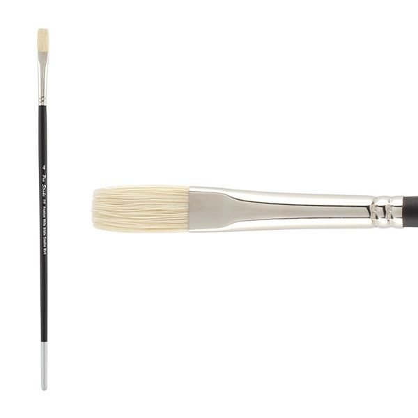 Creative Mark Pro-Stroke Premium White Hog Brush, Flat #4