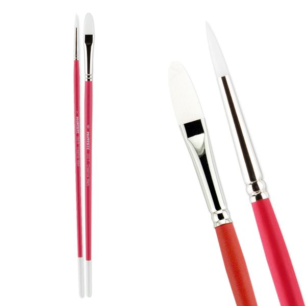Try-It! Pro-White Professional Acrylic Brushes Pack of 2