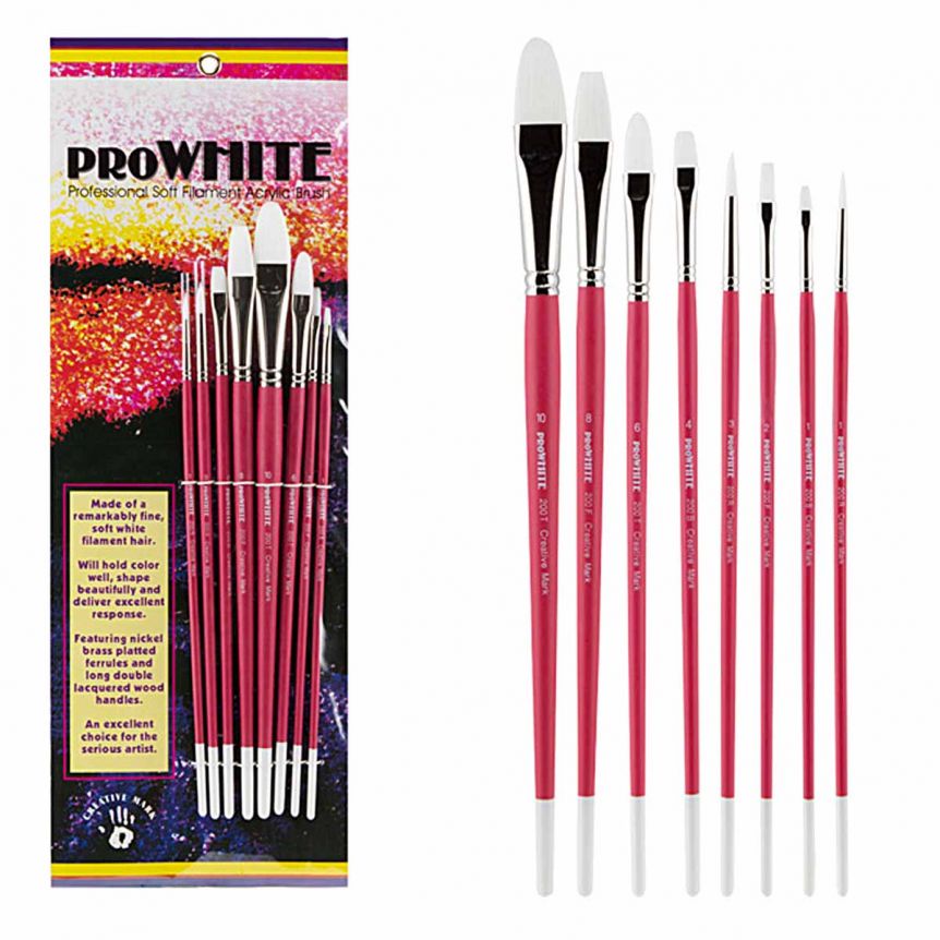 Fine White Paint Brush Set