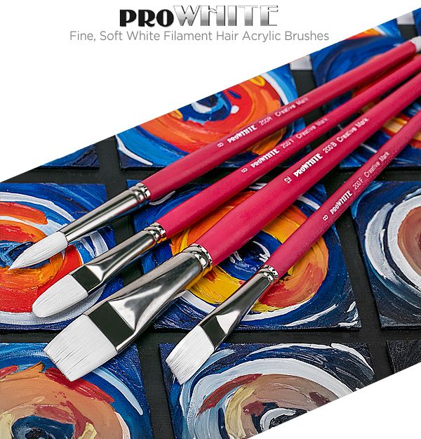 White Bristles Fan Paint Brushes, Profession Artist Oil Acrylic Painting  Brush Set, Long Handle 9 Pcs : : Home