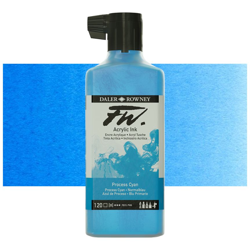 FW Acrylic Ink 180ml Process Cyan
