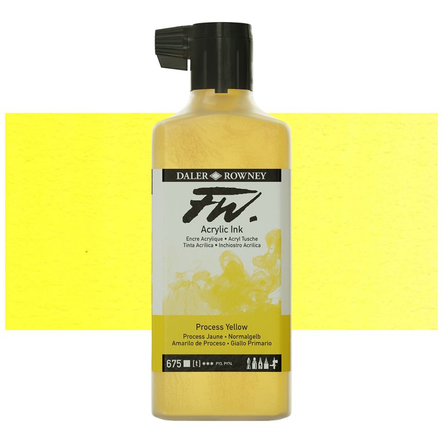FW Acrylic Ink 180ml Process Yellow