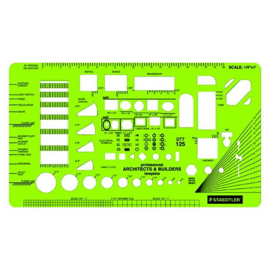 Staedtler Mars Architectural Builders 1/4 Scale Template