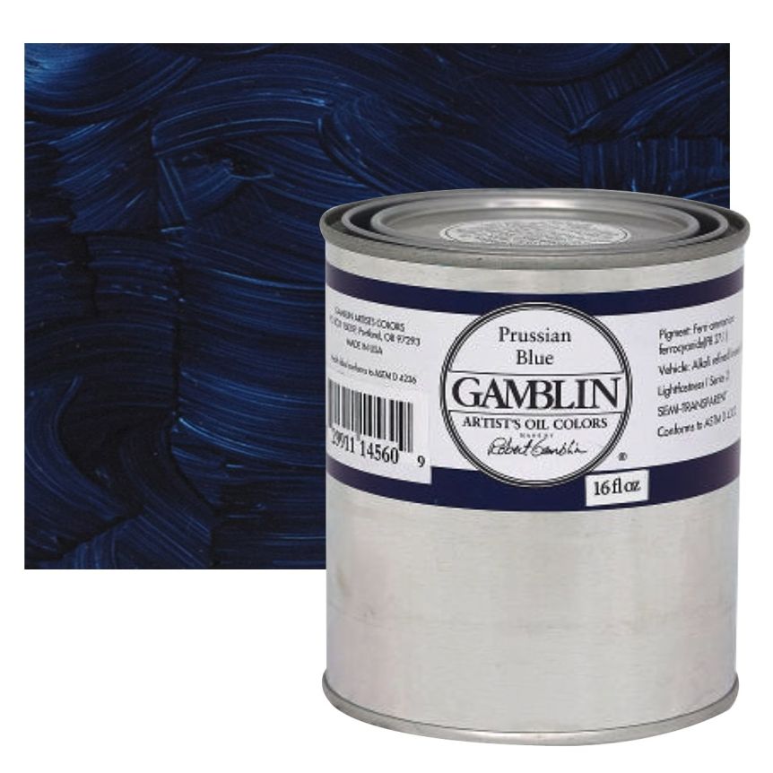 Gamblin Artists Oil - Prussian Blue, 16oz Can