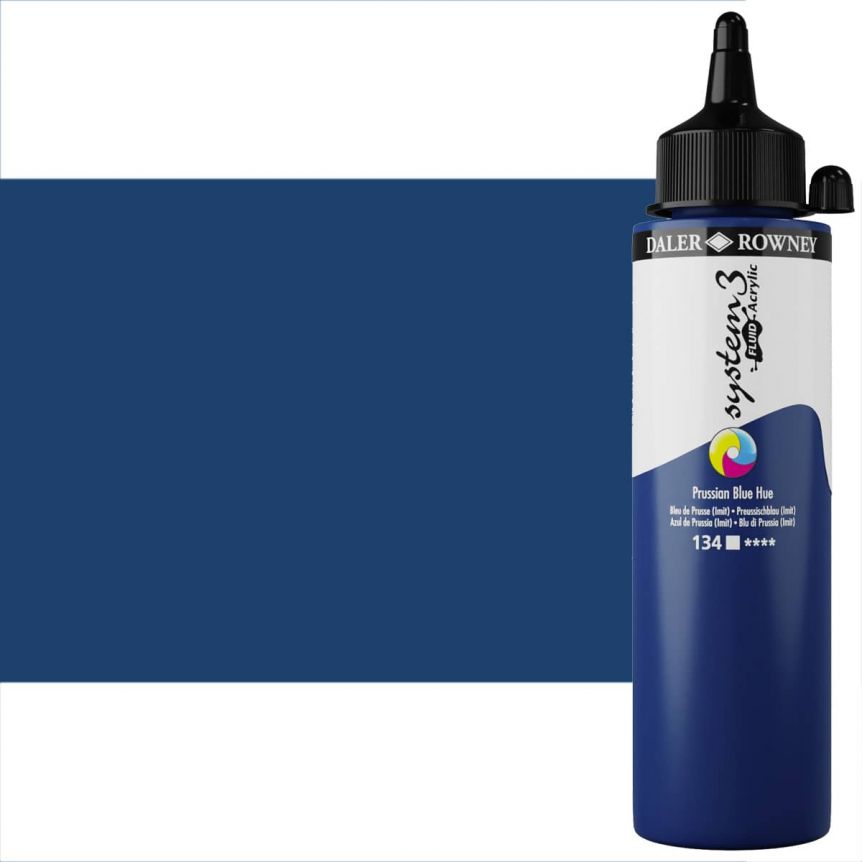 Daler-Rowney System3 Acrilico 500ml, Colore Blu Prussia, Pittura Acrilica Per Artisti, Prodotto Nel Regno Unito