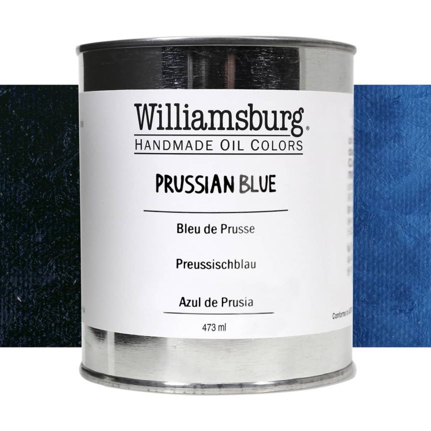 Williamsburg Handmade Oil Paint - Prussian Blue, 473ml