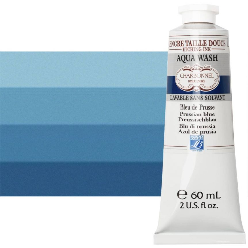 Charbonnel Aqua Wash Etching Ink - Prussian Blue, 60ml Tube 