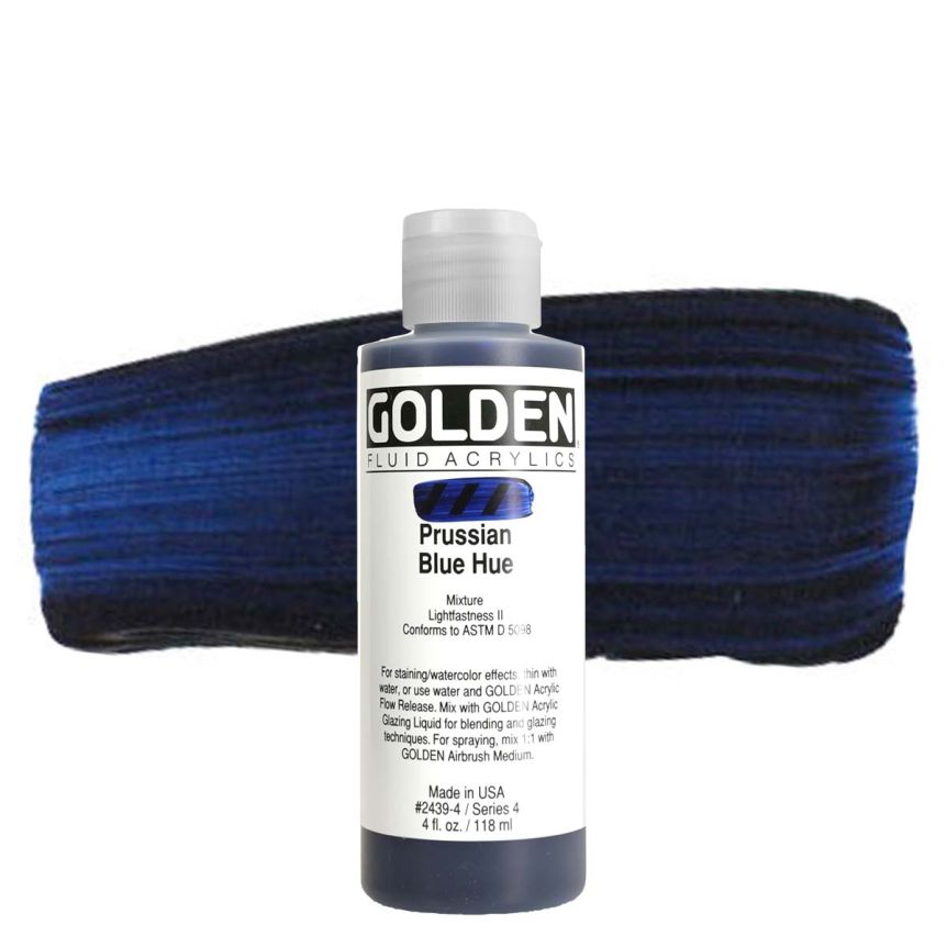 GOLDEN Fluid Acrylics Prussian Blue Hue, 4oz