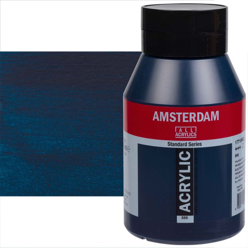 Amsterdam Standard Series Acrylic Paint - Prussian Blue Phthalocyanine, 1 Liter Jar