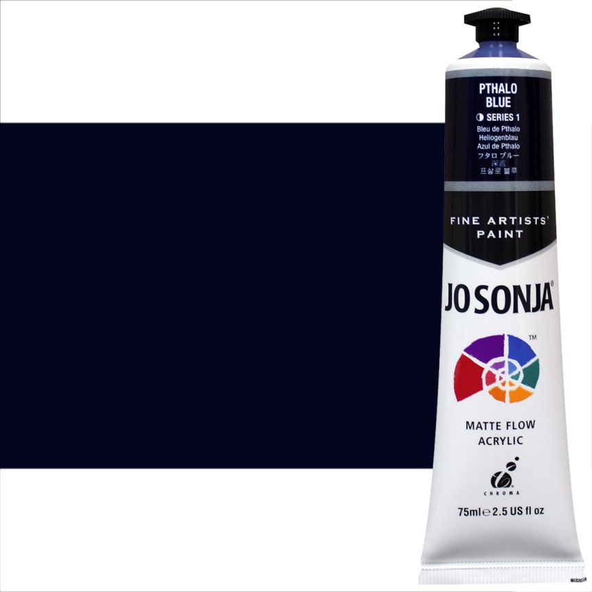 Jo Sonja Matte Acrylic Pthalo Blue, 75ml Tube Jerry's Artarama