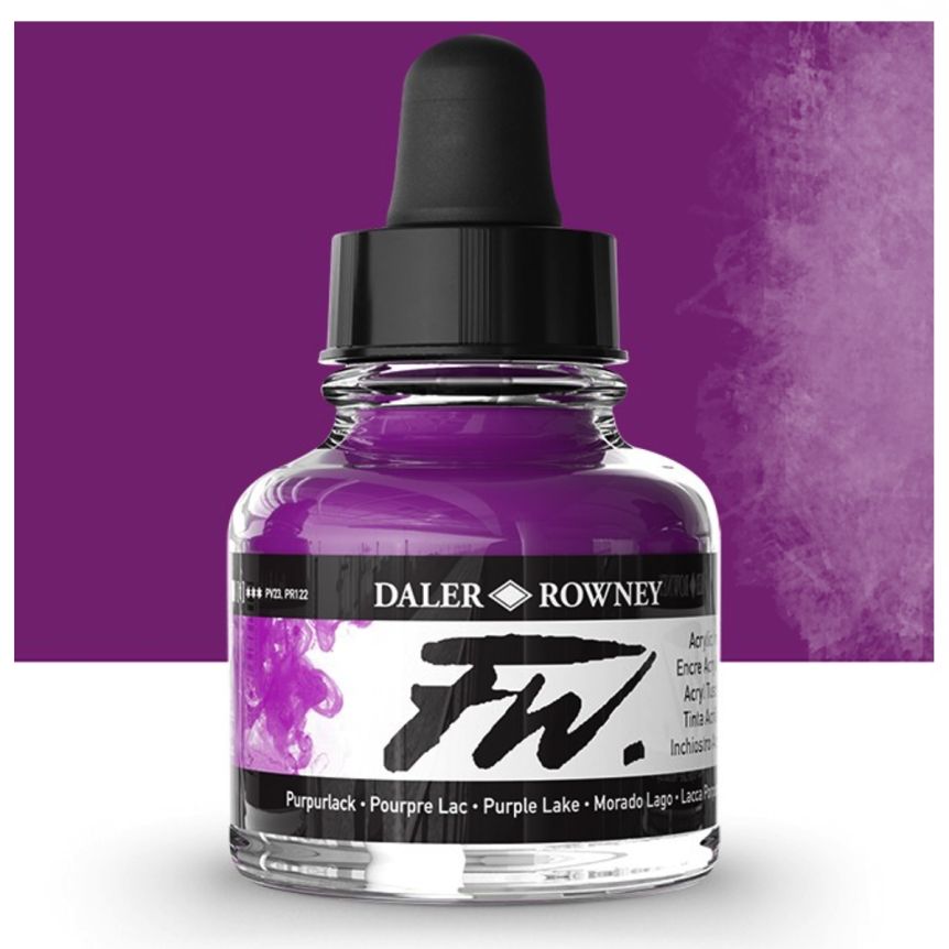 Daler-Rowney FW Acrylic Water-Resistant Artist Ink 1oz Purple Lake