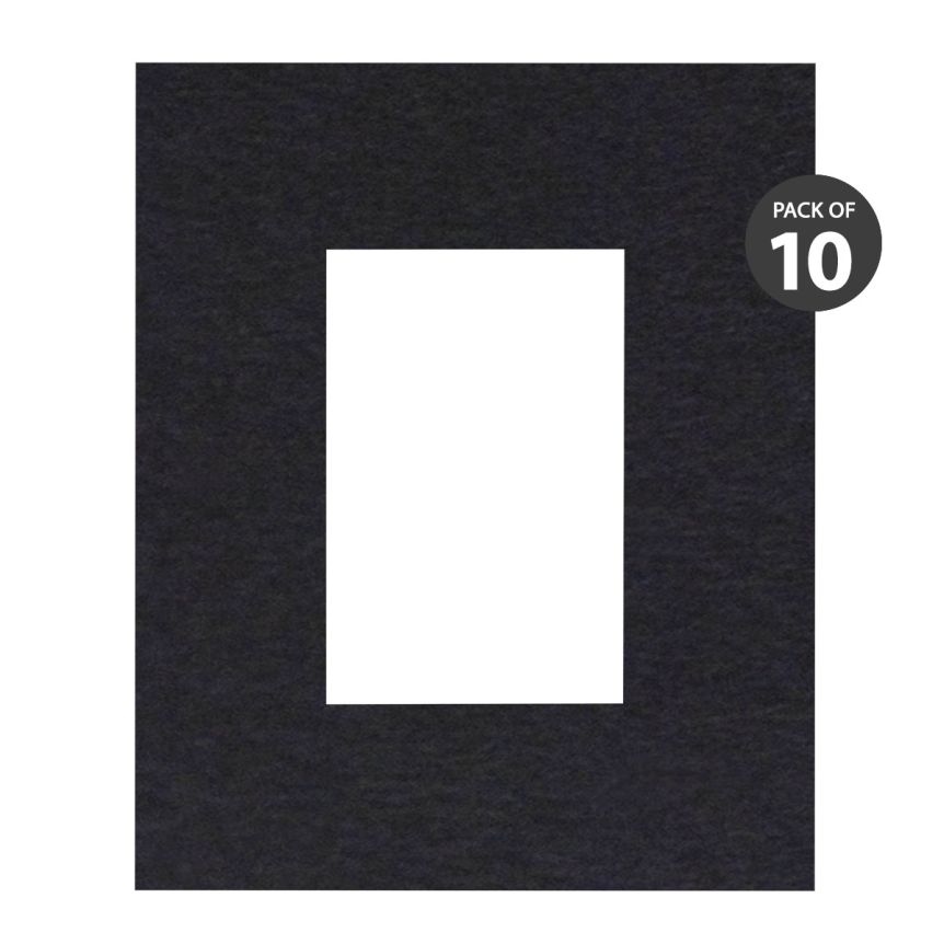 Pyramid Pre-Cut Mats 4 Ply - Style B - Knight Black (Pack of 10)   
