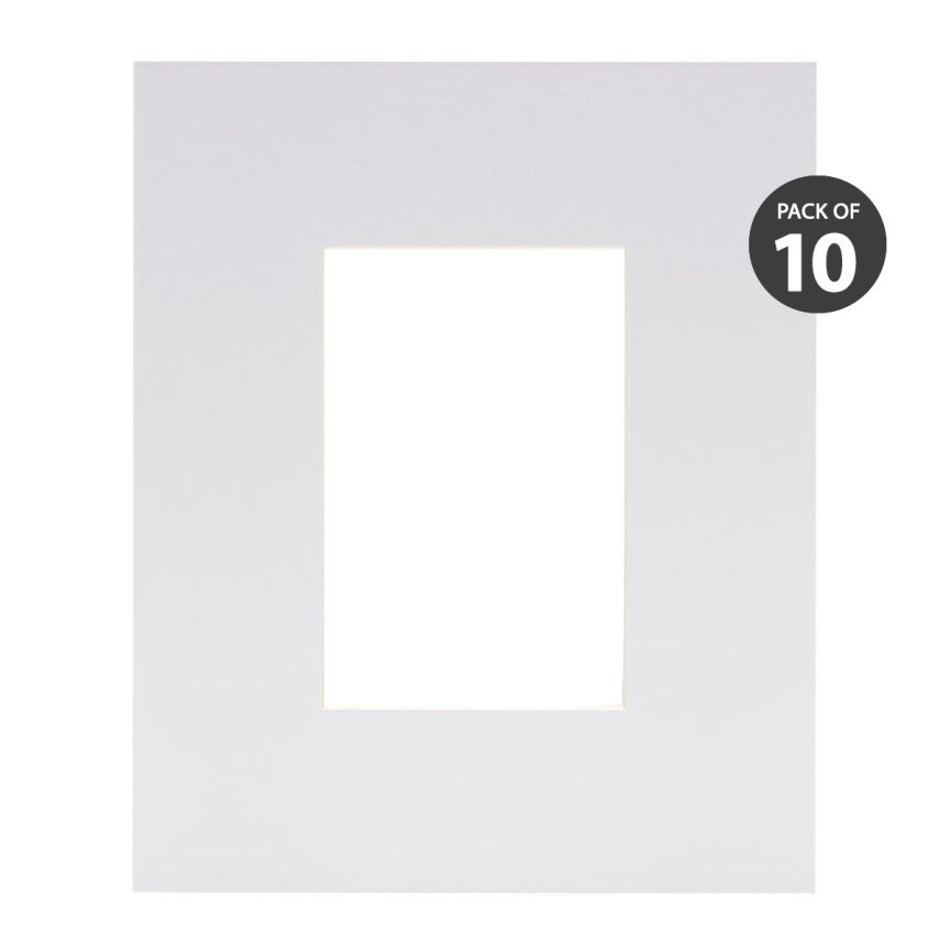 Pyramid Pre-Cut Mats 4 Ply - Style A - Paper White (Pack of 10)