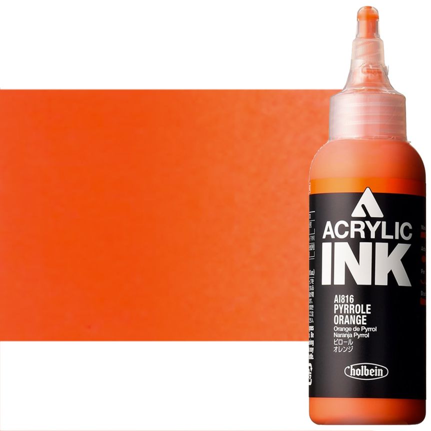 Holbein Acrylic Ink - Pyrrole Orange, 100ml