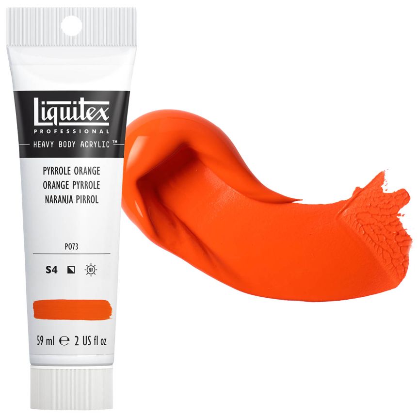 Liquitex Heavy Body Acrylic - Pyrrole Orange, 2oz Tube