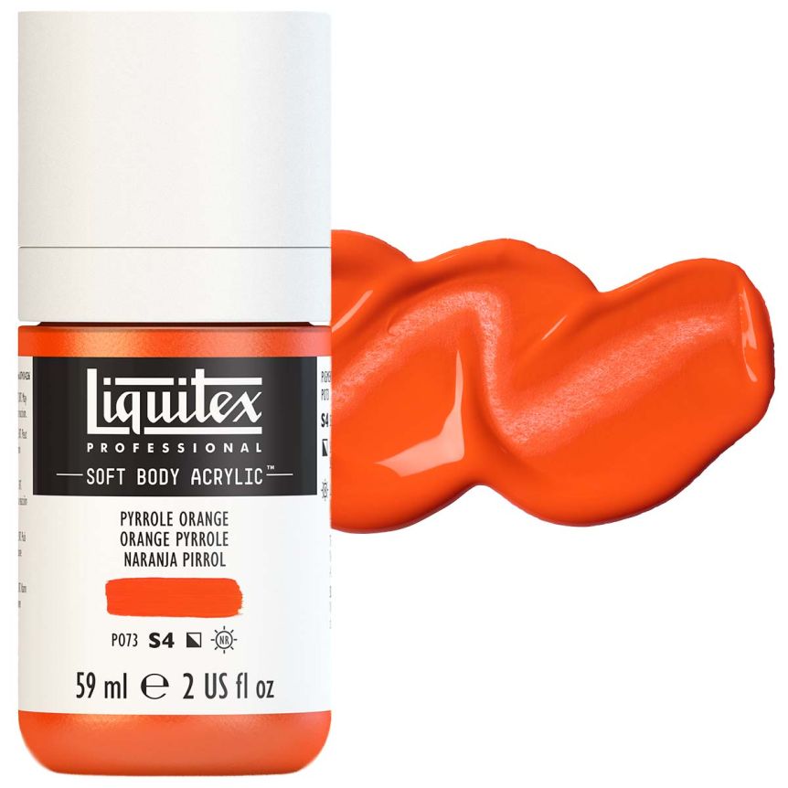 Liquitex Professional Soft Body Acrylic - Pyrrole Orange, 2oz Bottle