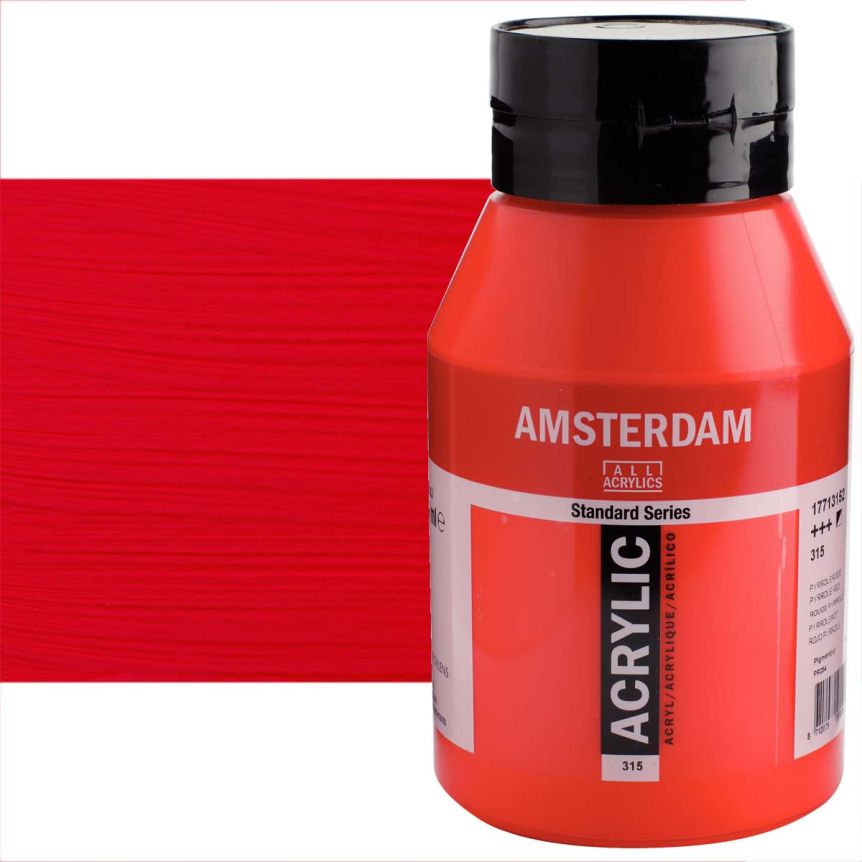 Amsterdam Standard Series Acrylic Paint - Pyrrole Red, 1 Liter Jar