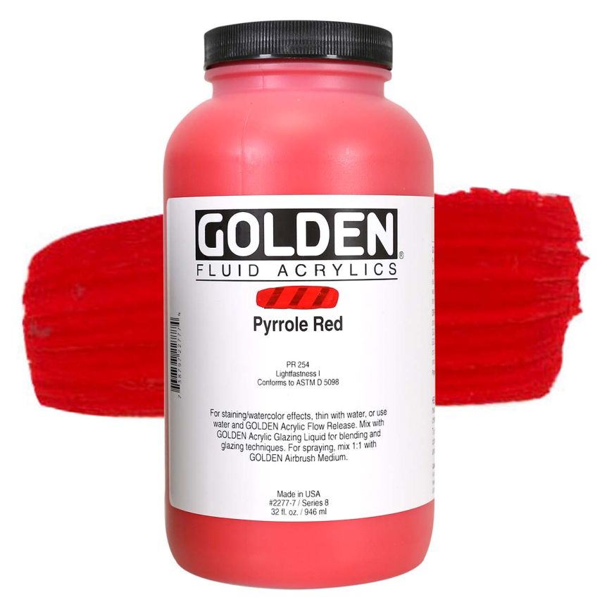 GOLDEN Fluid Acrylics Pyrrole Red, 32oz