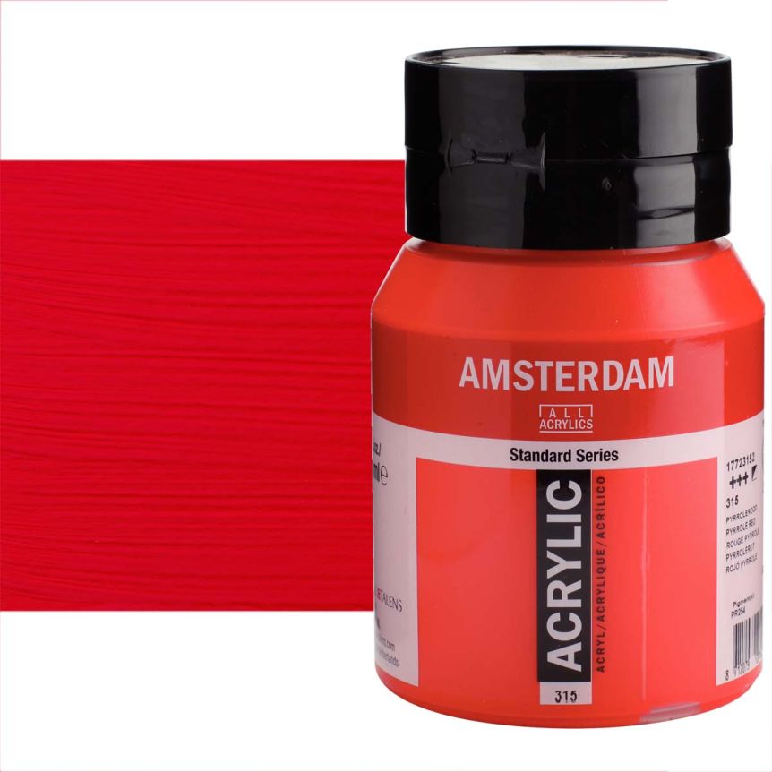 Amsterdam Standard Series Acrylic Paint - Pyrrole Red, 500ml Jar