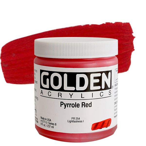 GOLDEN Heavy Body Acrylic 8 oz Jar - Pyrrole Red