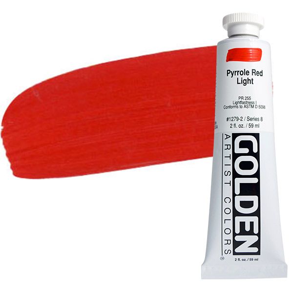 GOLDEN Heavy Body Acrylic 2 oz Tube - Pyrrole Red Light