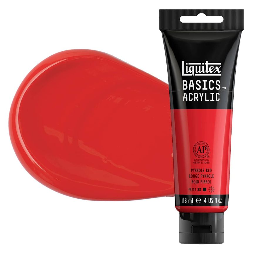 Liquitex Basics Acrylic Paint - Pyrolle Red, 4oz Tube