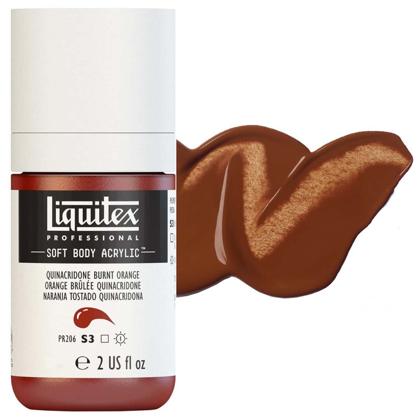 Liquitex Professional Soft Body Acrylic - Quinacridone Burnt Orange, 2oz Bottle