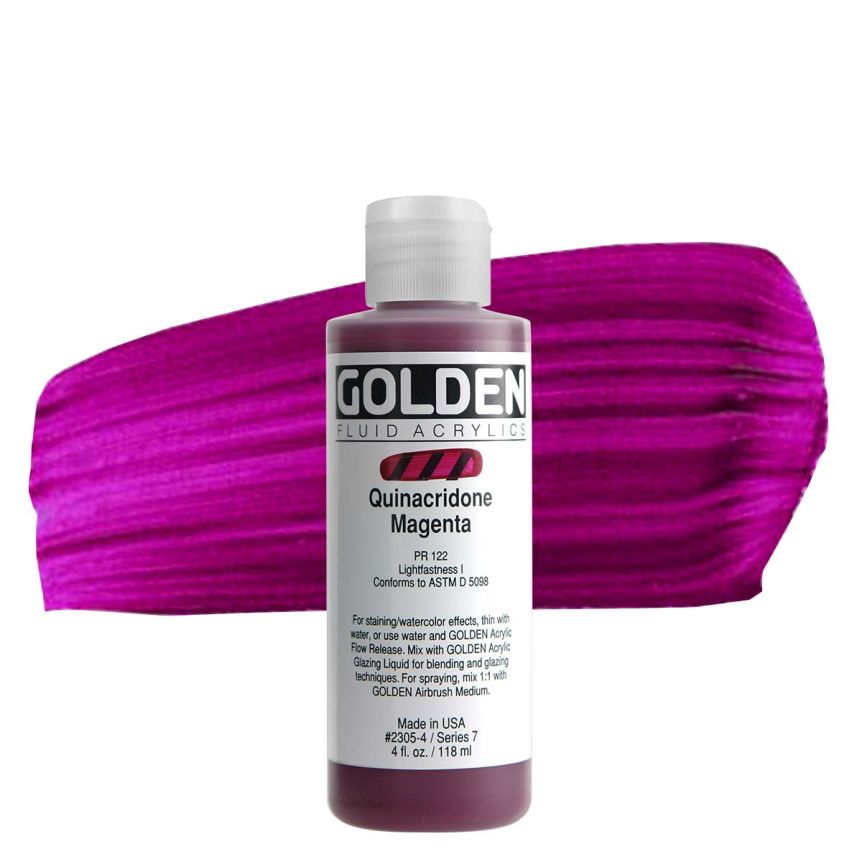 GOLDEN Fluid Acrylics Quinacridone Magenta, 4oz