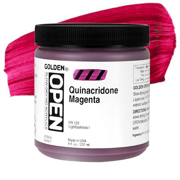 GOLDEN Open Acrylic Paints Quinacridone Magenta 8 oz