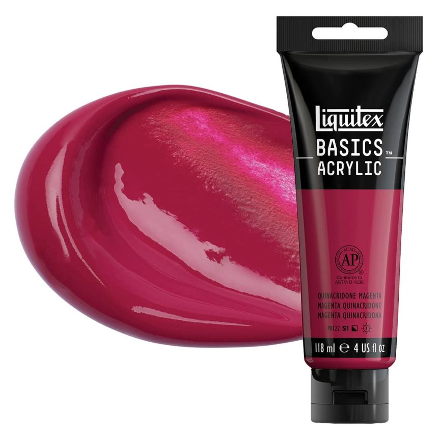 Liquitex Basics Acrylic Paint - Quinacridone Magenta, 4oz Tube