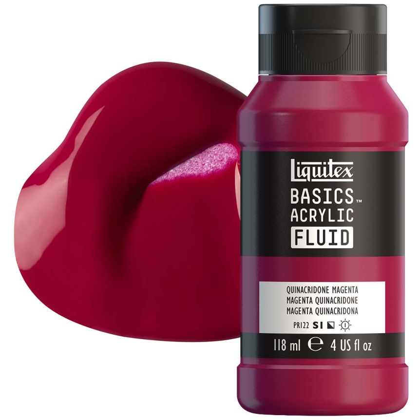 Liquitex Basics Fluid Acrylic - Quinacridone Magenta, 4oz Bottle