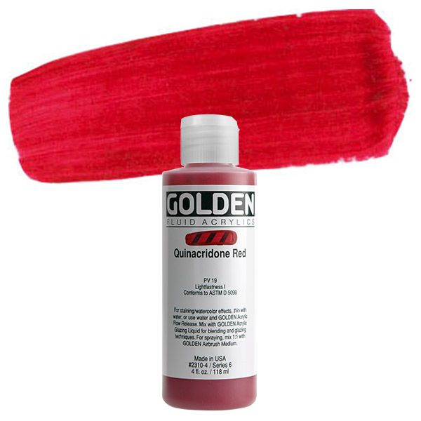 GOLDEN Fluid Acrylics Quinacridone Red 4 oz Jerry's Artarama