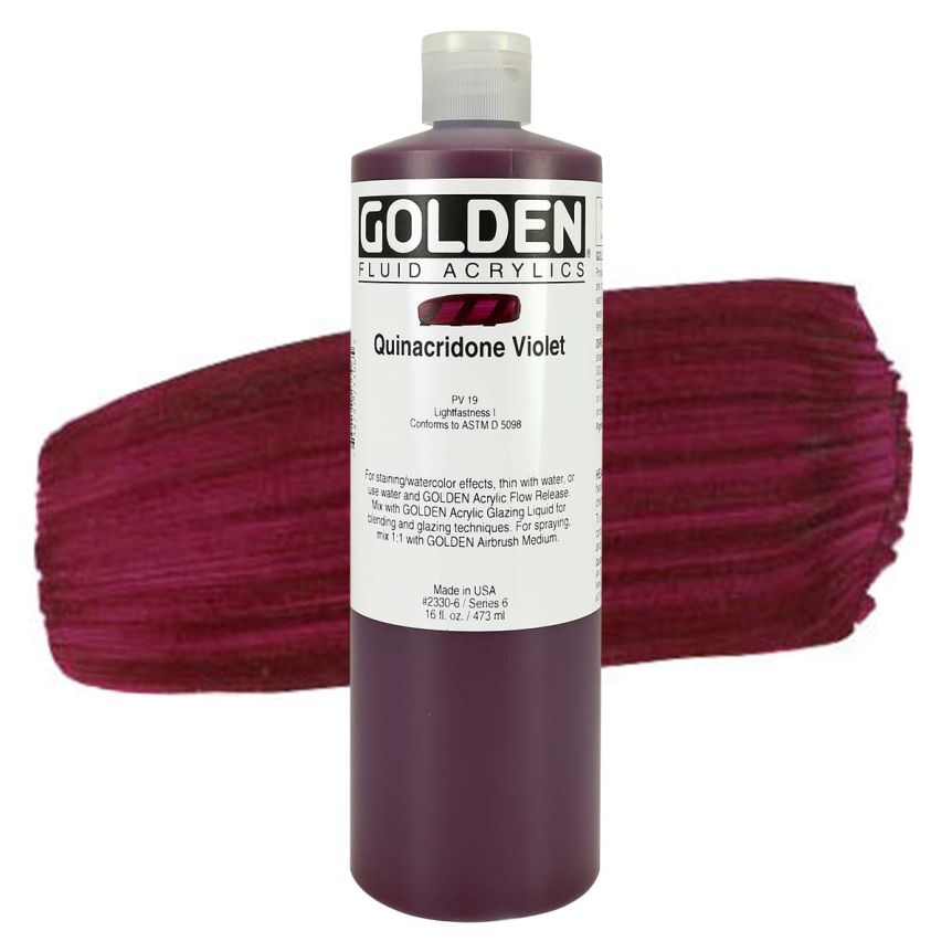 GOLDEN Fluid Acrylics Quinacridone Violet, 16oz