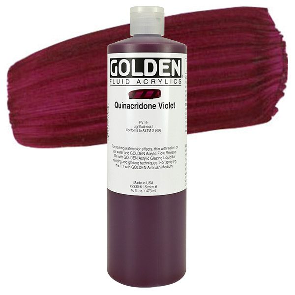 GOLDEN Fluid Acrylics Quinacridone Violet 16 oz Jerry's Artarama