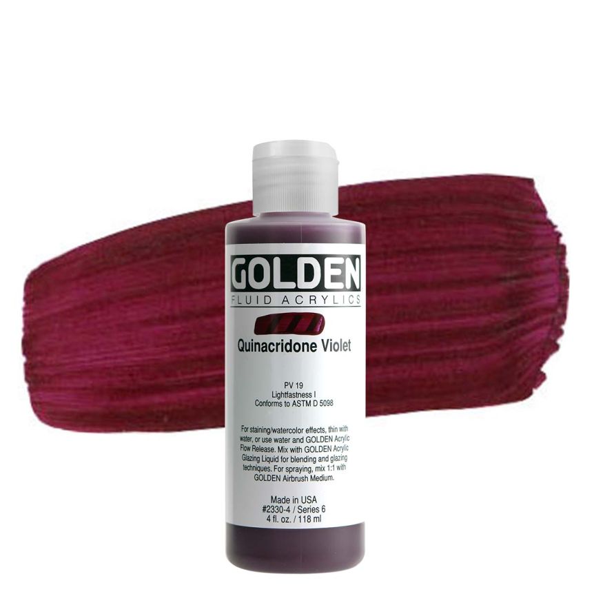 GOLDEN Fluid Acrylics Quinacridone Violet, 4oz