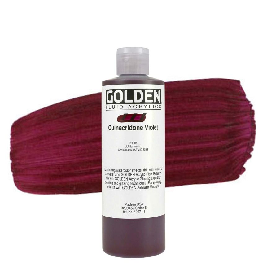 GOLDEN Fluid Acrylics Quinacridone Violet, 8oz
