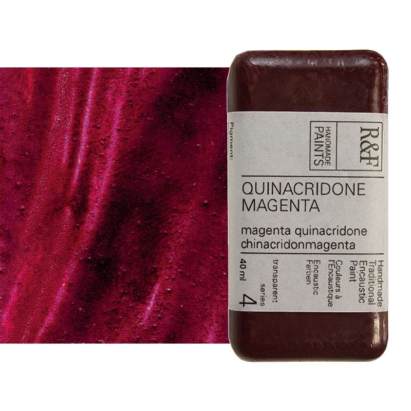 R&F Encaustic Handmade Paint 40 ml Block - Quinacridone Magenta