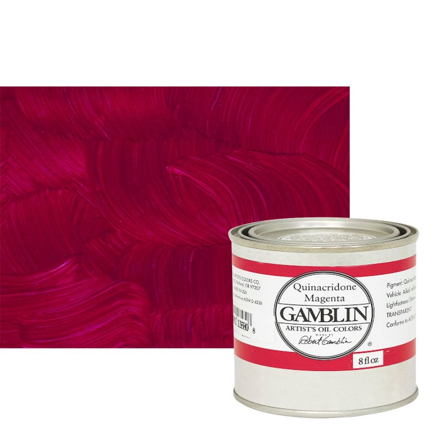 Gamblin Artists Oil - Quinacridone Magenta, 8oz Can