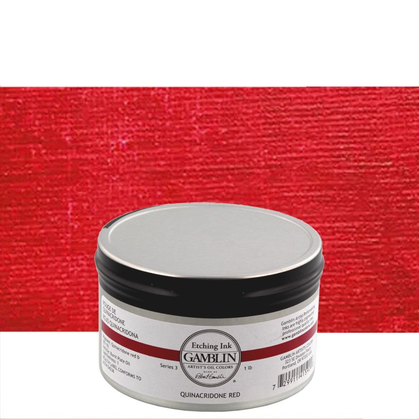 Gamblin Etching Ink - Quinacridone Red, 1lb Can