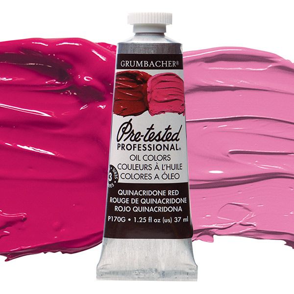 Grumbacher PreTested Oil Paint 37 ml Tube Quinacridone Red Jerry's Artarama