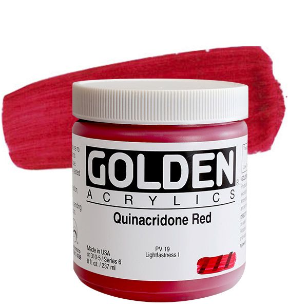 GOLDEN Heavy Body Acrylic 8 oz Jar - Quinacridone Red