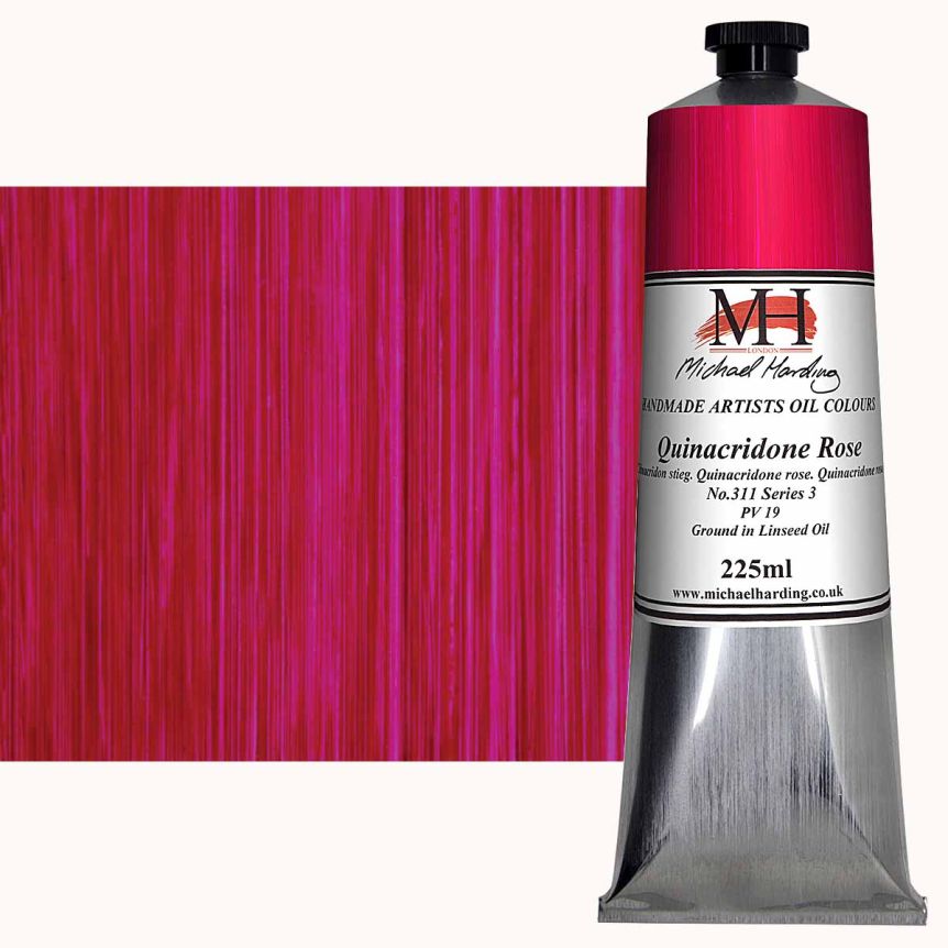 Michael Harding Oil Color - Quinacridone Rose, 225ml Tube