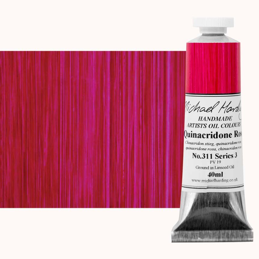 Michael Harding Oil Color - Quinacridone Rose, 40ml Tube